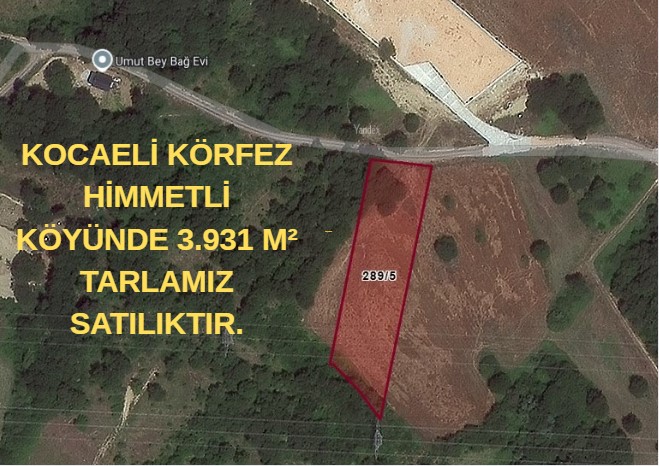 KOCAELİ KÖRFEZ HİMMETLİ KÖYÜNDE 3.931 M² TARLAMIZ SATILIKTIR. - KOCAELİ KÖRFEZ fotoğraf 3